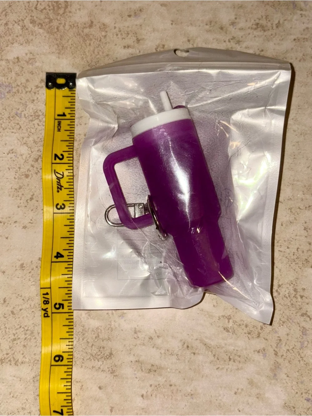 NWT-Purple Tumbler Cup Keychain - Purse Charm